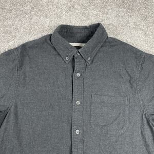 Outerknown Flannel Shirt Womens Small Petite Button Down Cotton Gray